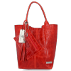 GEANȚĂ DIN PIELE shopper bag Vittoria Gotti roșu B15